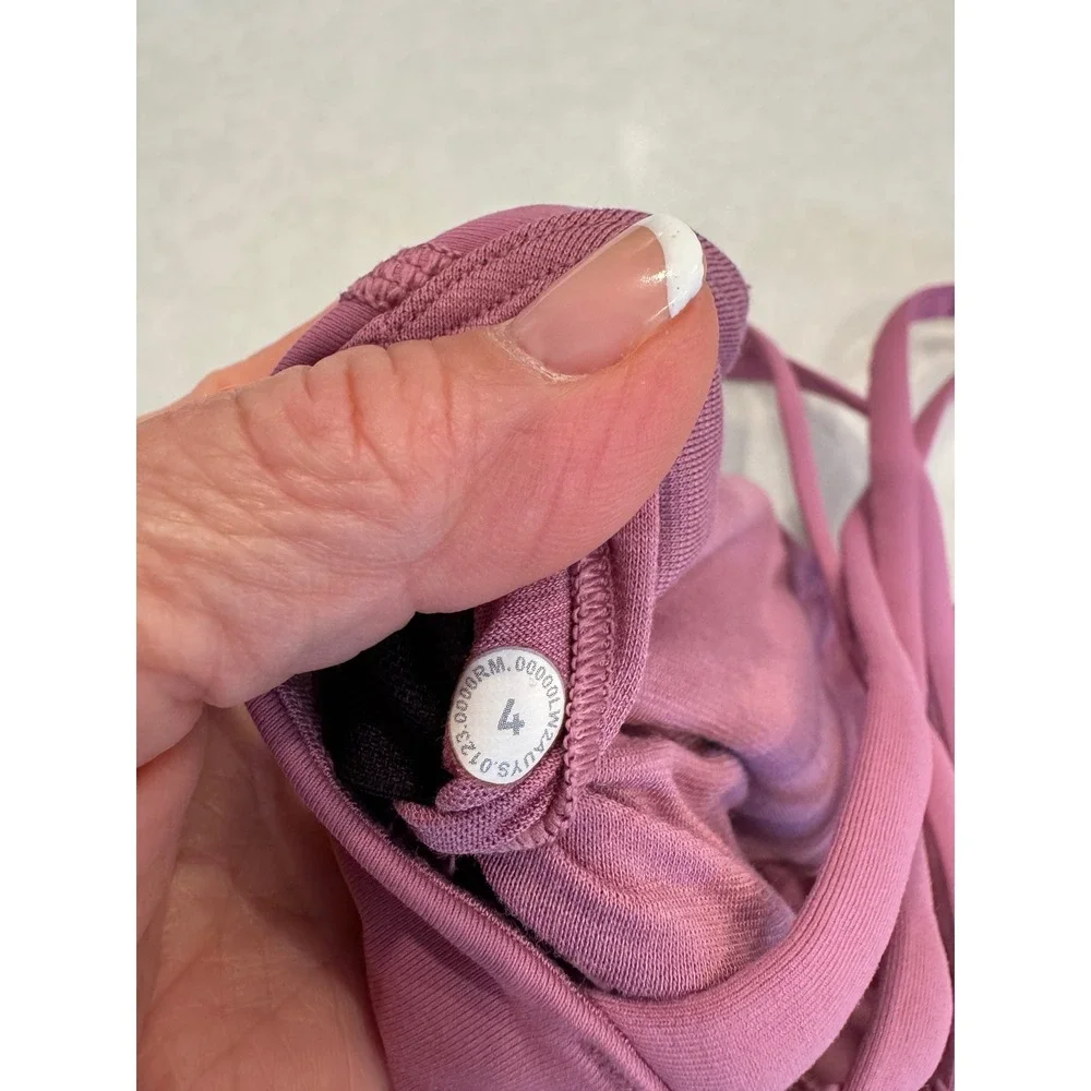 Lululemon Energy Bra First Release 4   Pink Strappy Yoga Run Rare